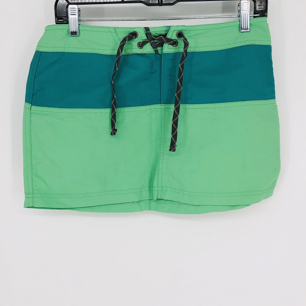 Patagonia Green and Teal Colorblock Mini Skirt